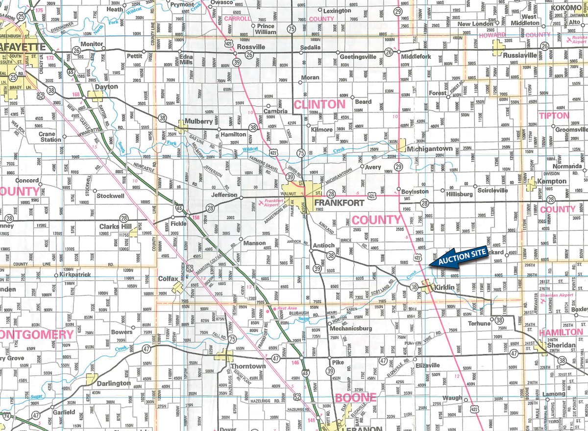 Area map - EQUIPMENT RETIREMENT AUCTION IN CLINTON COUNTY, INDIANA